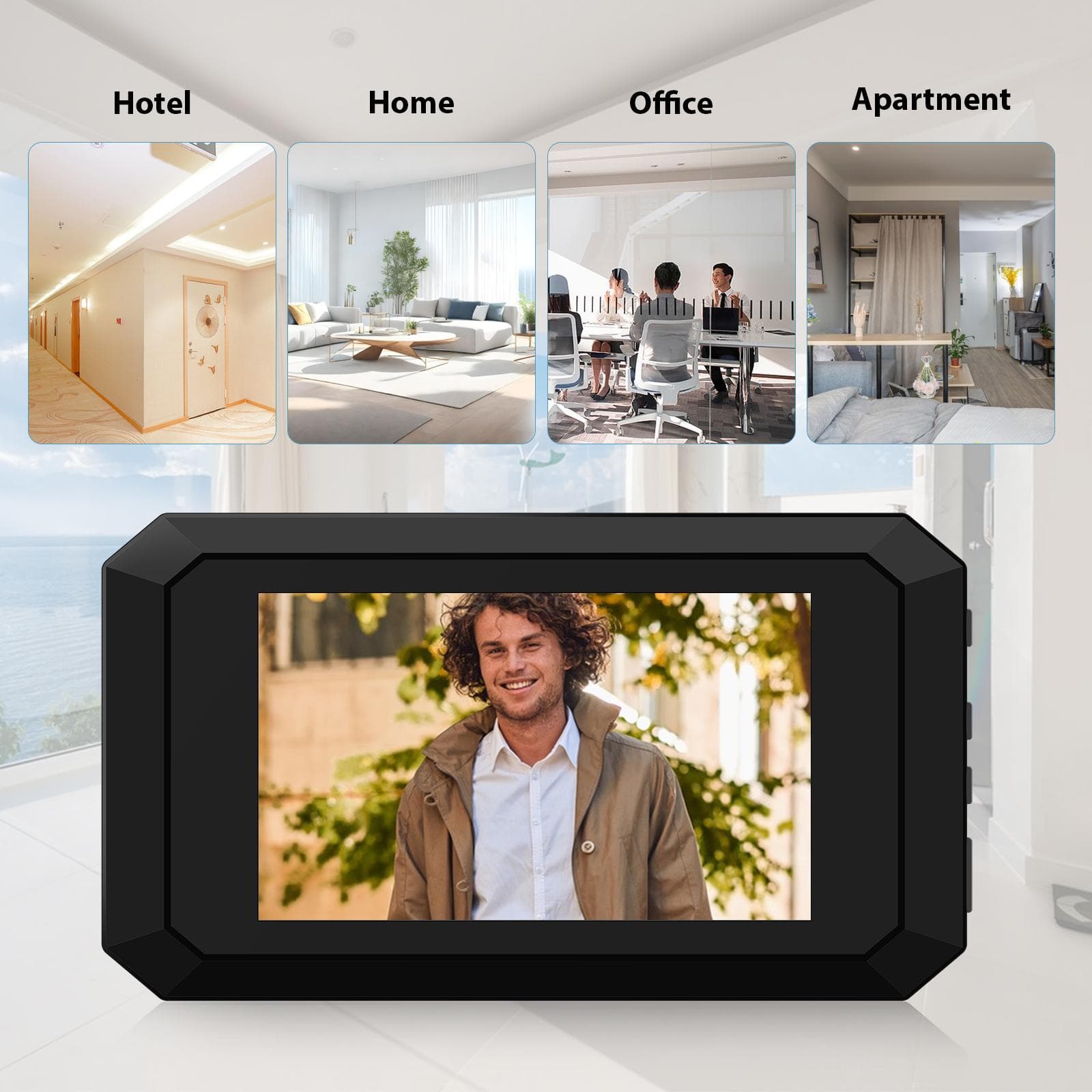 Cameră pentru vizor de 3,97 inchi pentru ușa apartamentului Vizualizator digital cu vizor LCD de 2 MP, culoare 120 de grade negru