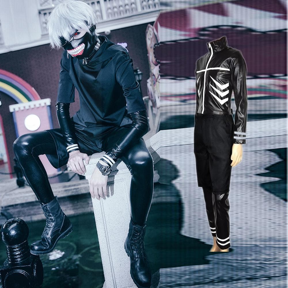 Costum Anime Tokio Ghoul Kaneki Adulti baieti Set complet negru pentru spectacol Cosplay Party Ken Kaneki cm