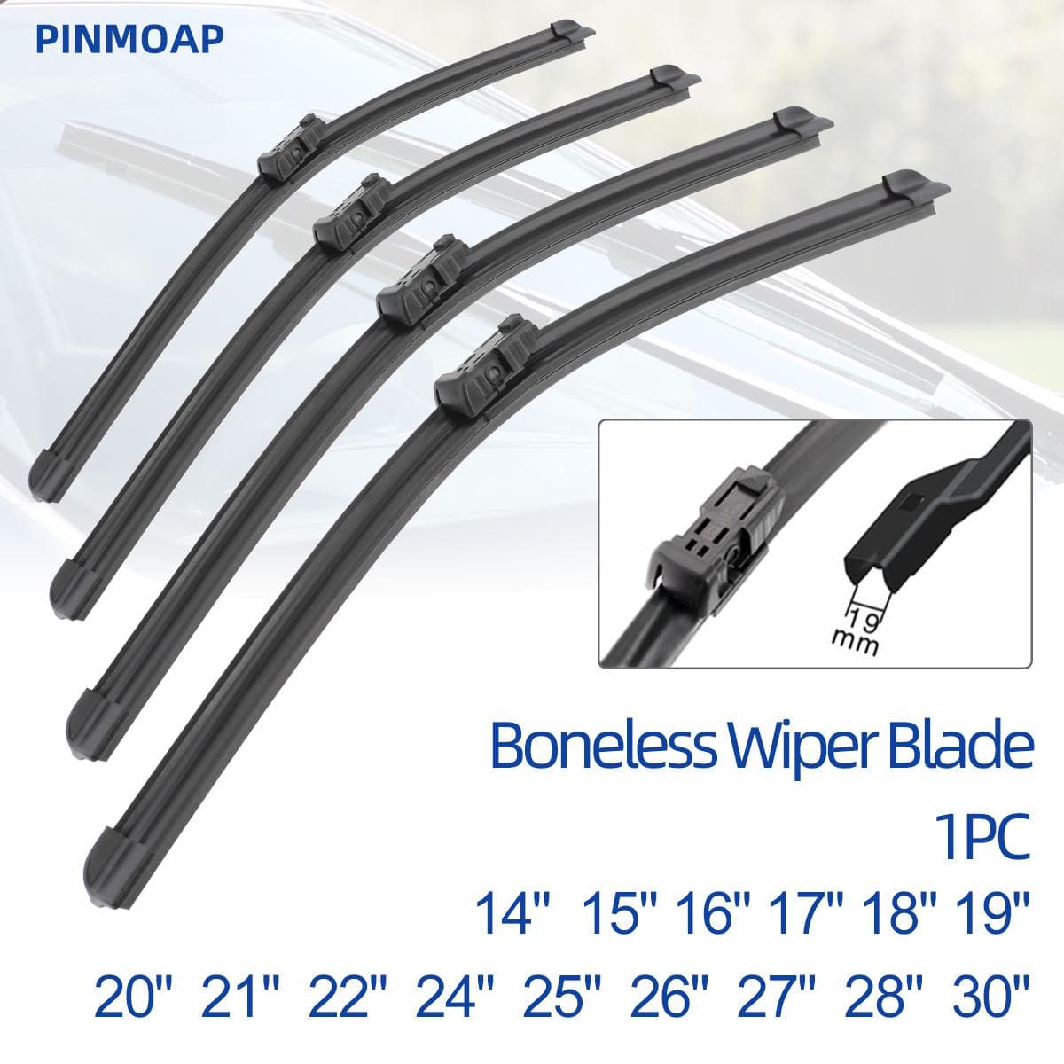 Lame ștergătoare de parbriz universale din cauciuc moale, fără braț, ștergătoare auto 1buc 14  16  17  18  19  20  21  22  24  25  26  30