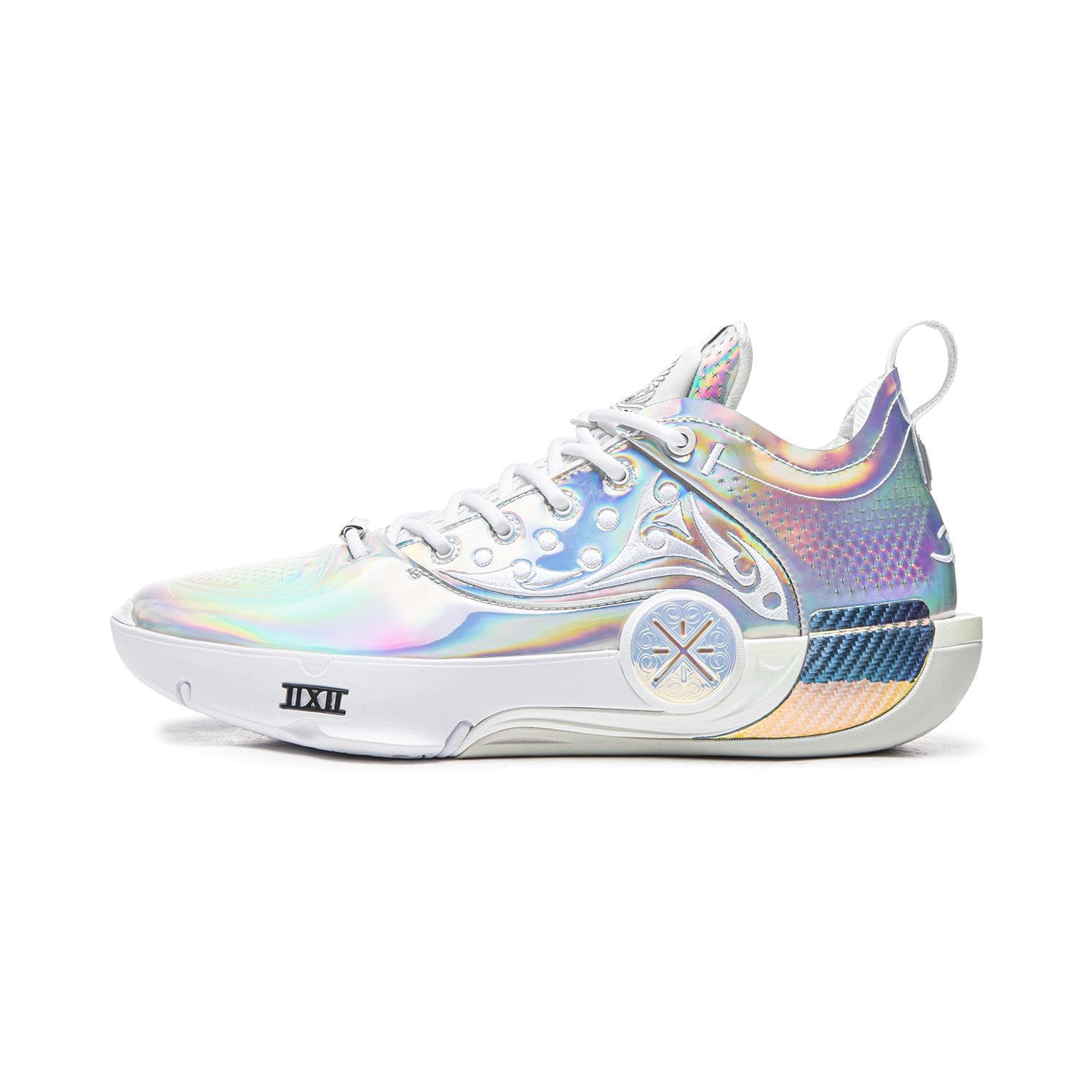 Li Ning WOW12 Amortizare Rebound Grip Medii Pantofi de Baschet Performanță Bărbați Argintiu ABAV013-22 cm