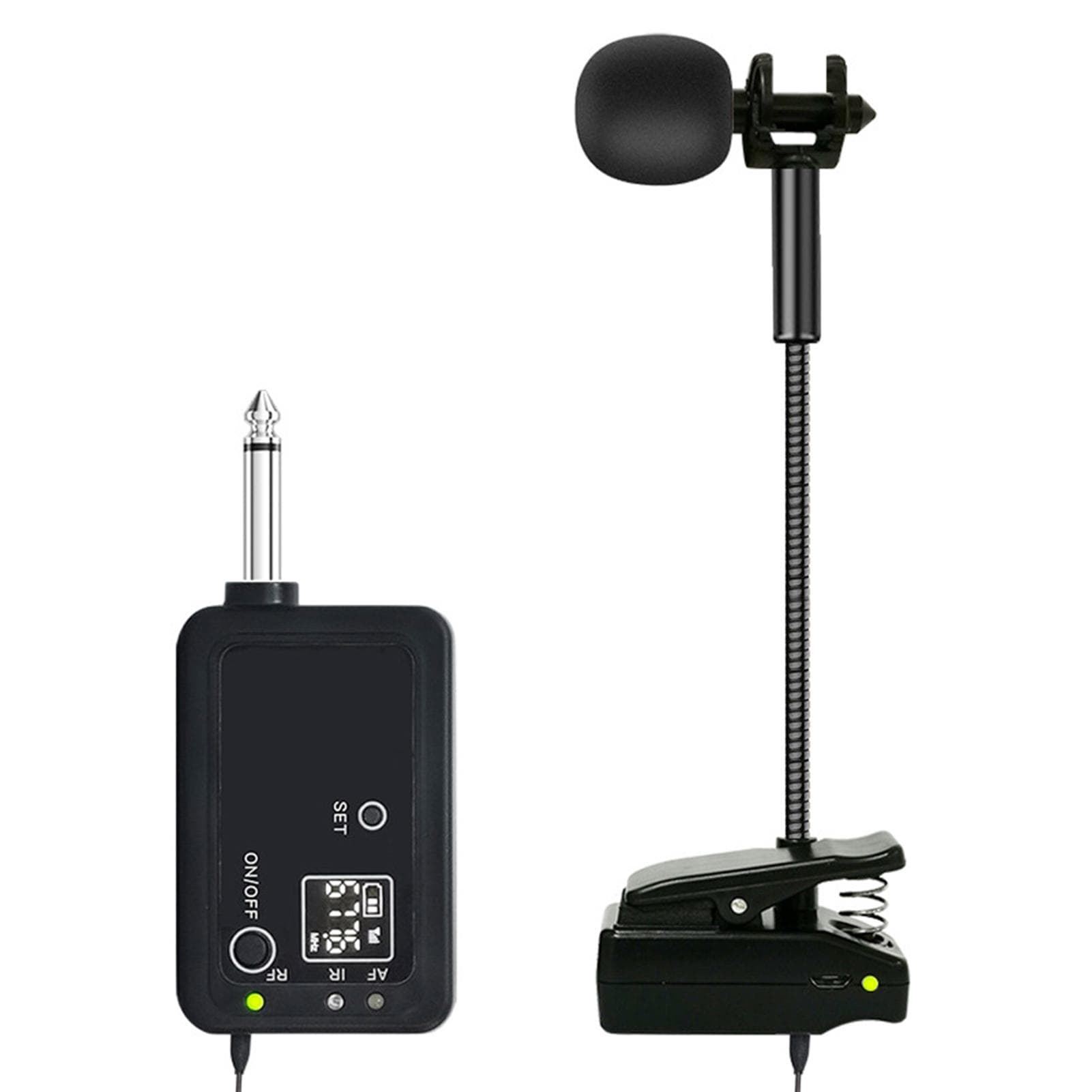 Instrumente fără fir UHF Microfon Saxofon Microfon Transmițător Set receptor Plug & Play Pick negru