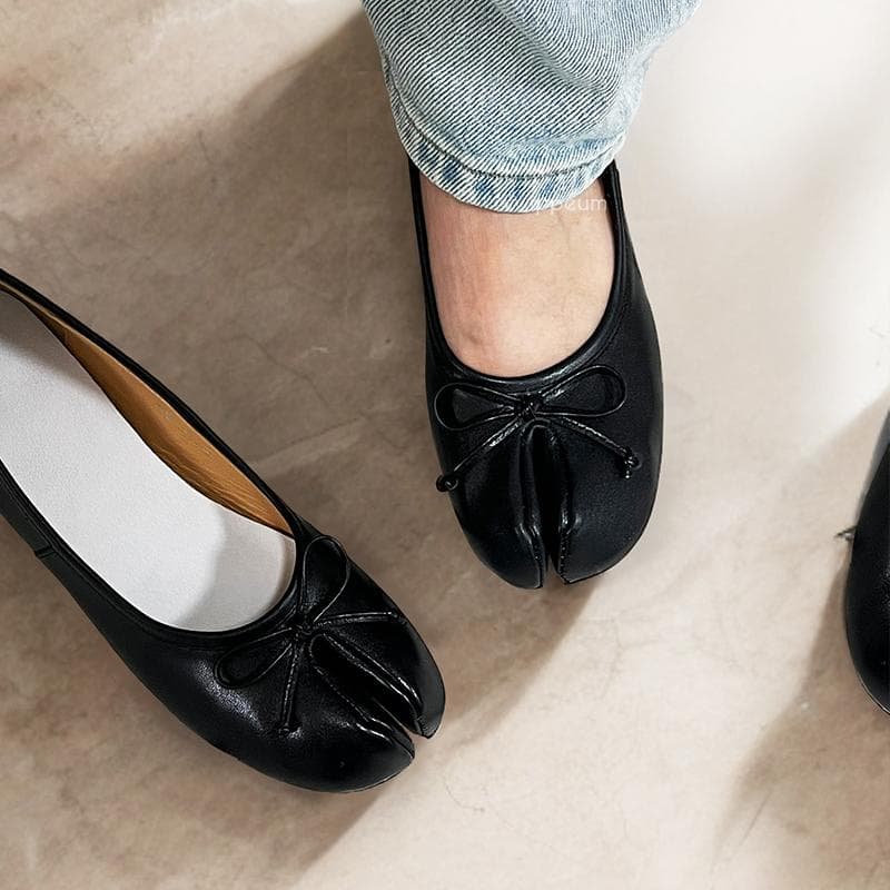 Pantofi Tabis IPPEUM cu Deget Despărțit Balerini Mărimi Mari 43 Femei Mary Janes Toc Jos Balerini din Piele Neagră Zapatos Mujer 26.0cm negru