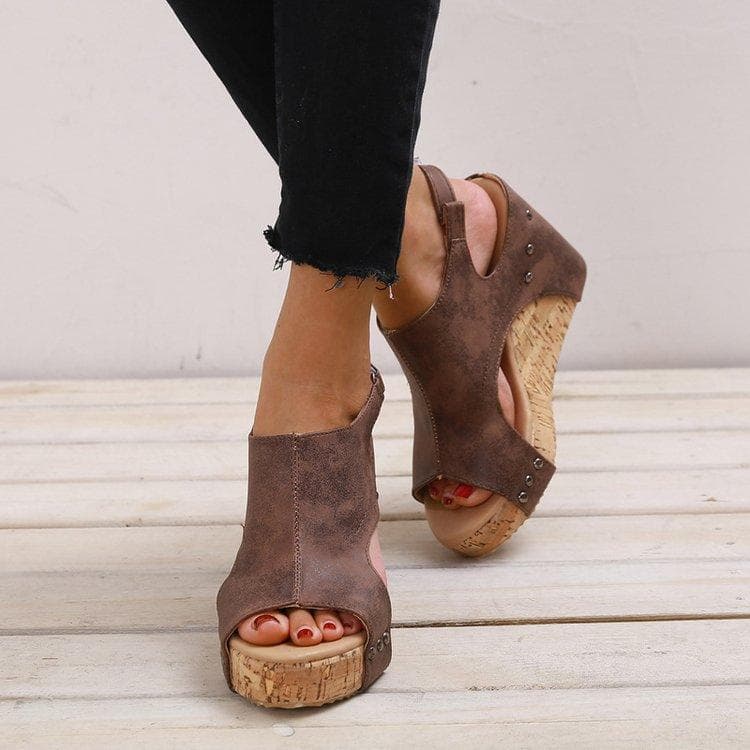 Sandale cu platformă confortabile pentru femei, cu vârful deschis, sandale romane cu platformă și bareta la gleznă, pantofi casual de vară,
