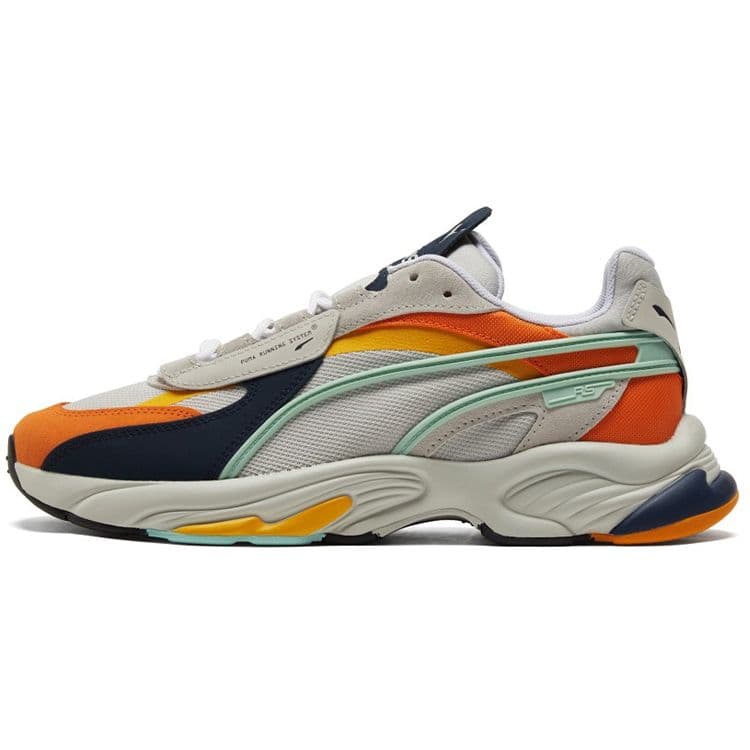 Puma Rs-Connect Material Textil și Piele Confortabil Versatil Pantofi Sport Lifestyle Joasă Unisex Pantofi Sport Portocaliu Strălucitor 382088-01