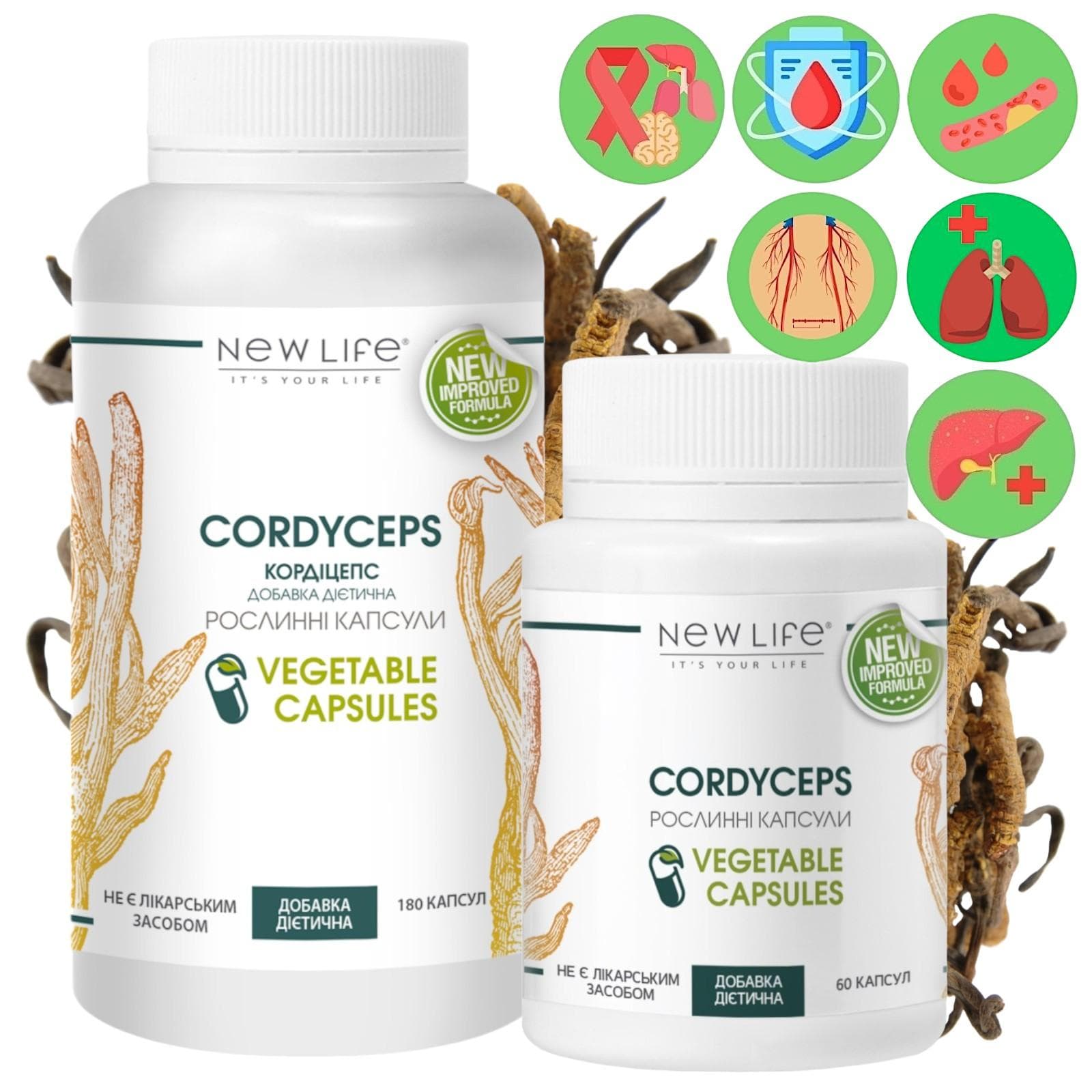 Cordyceps Ciupercă Chineză Extract Supliment Alimentar Capsule - New Life
