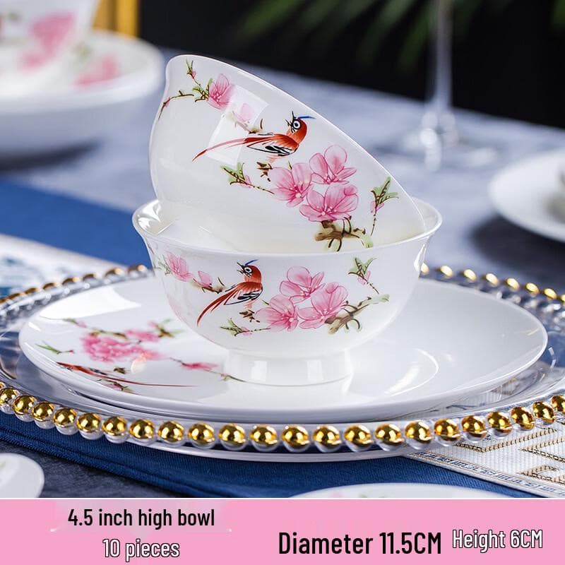 Jingdezhen Bone China Peach Blossom Dinnerware Collection
