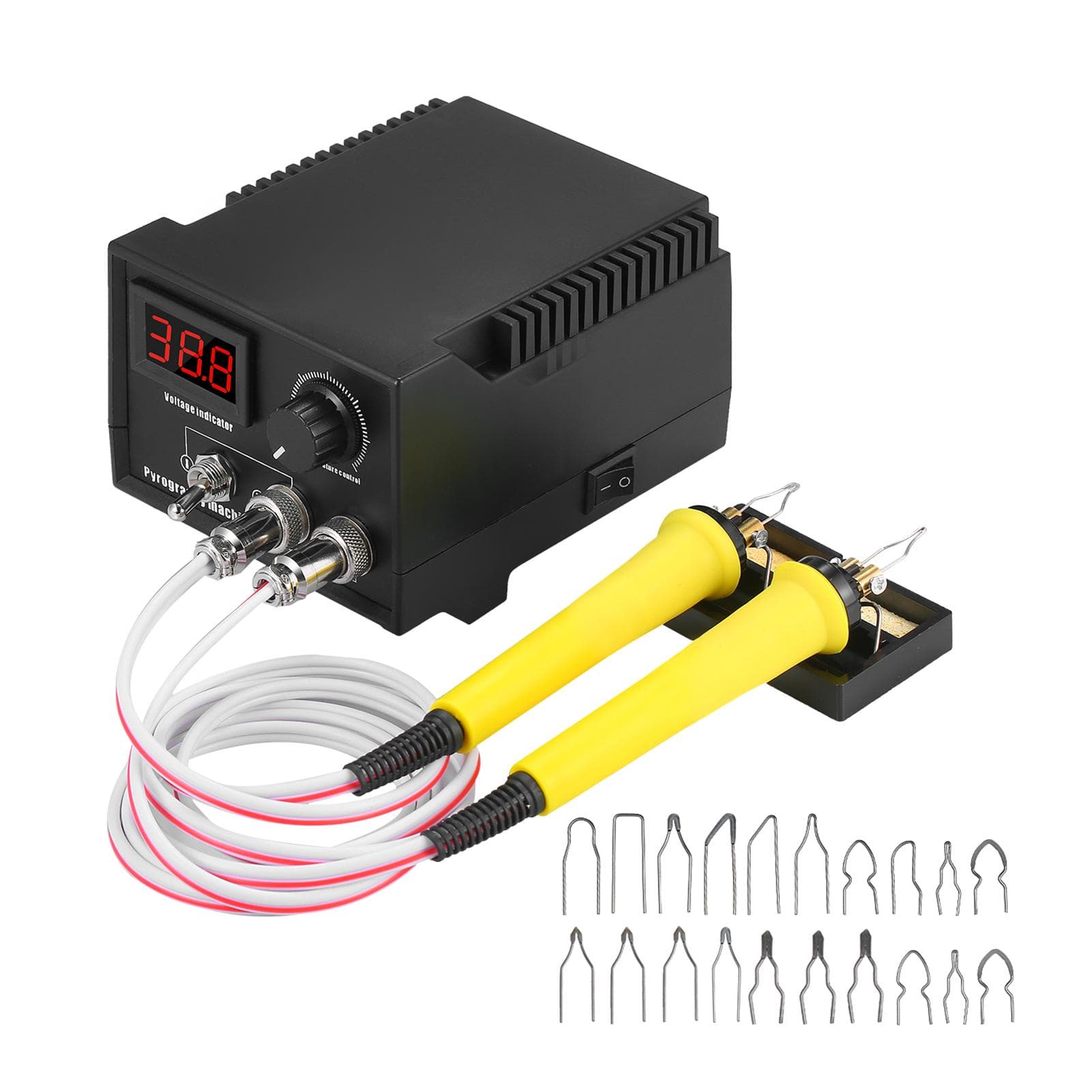 60W 110V 29BUC Kit instrumente pentru arderea lemnului, reglabil 0 celsius -800 celsius Afișaj digital pentru arderea lemnului