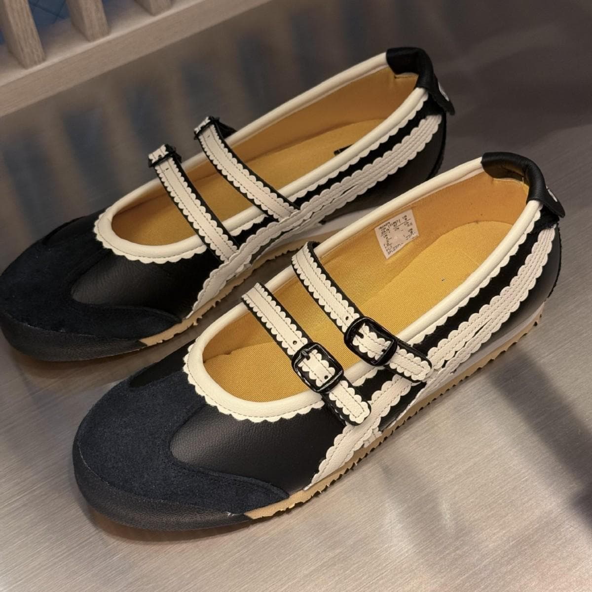 Versiune din piele de oaie ~ pantofi de balet cu gură mică, tip tigru fantomă de nișă, pantofi Mary Jane, pantofi sport casual antiderapanți,