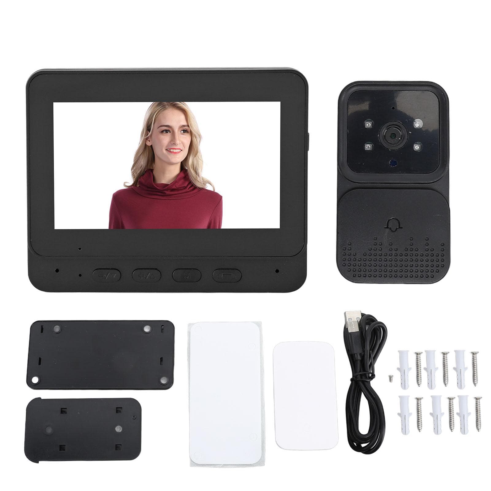 Sistem de interfon video wireless WiFi pentru sonerie video 1080P Cameră video cu monitor audio în 2 căi