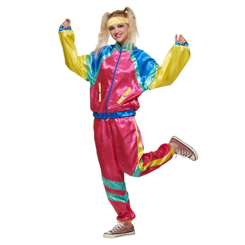 Costum anii 80 pentru femei Îmbrăcăminte retro Costum de petrecere haine neon cm