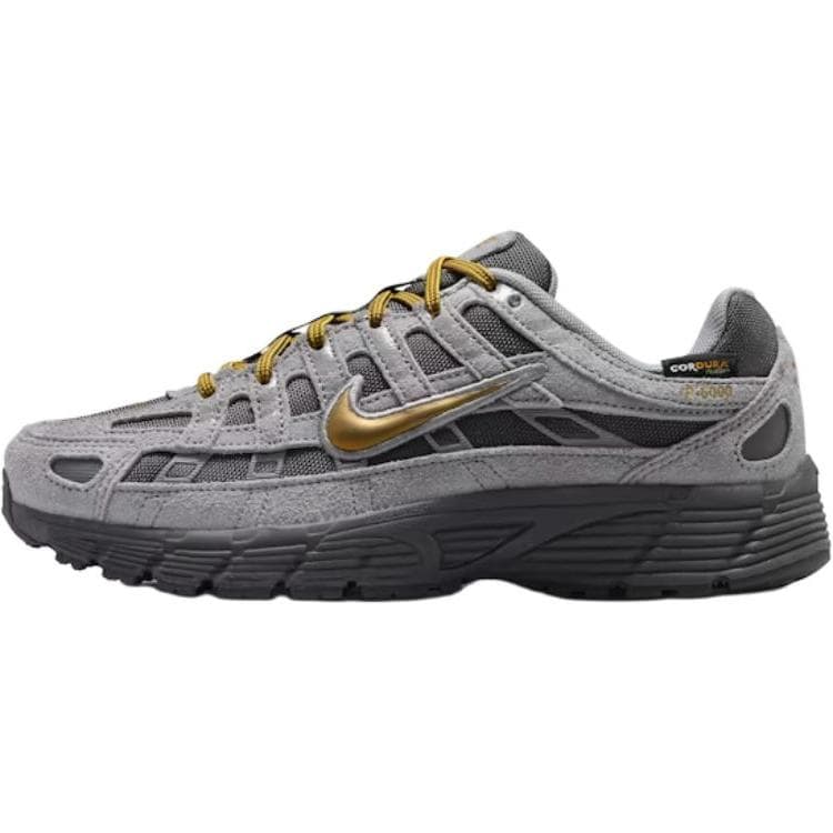Adidași Nike P-6000 GS Cenușiu Mediu Vârf Ascuțit pentru Copii Negru Ciment-Gri Hops Aurii IO4668-200 cm