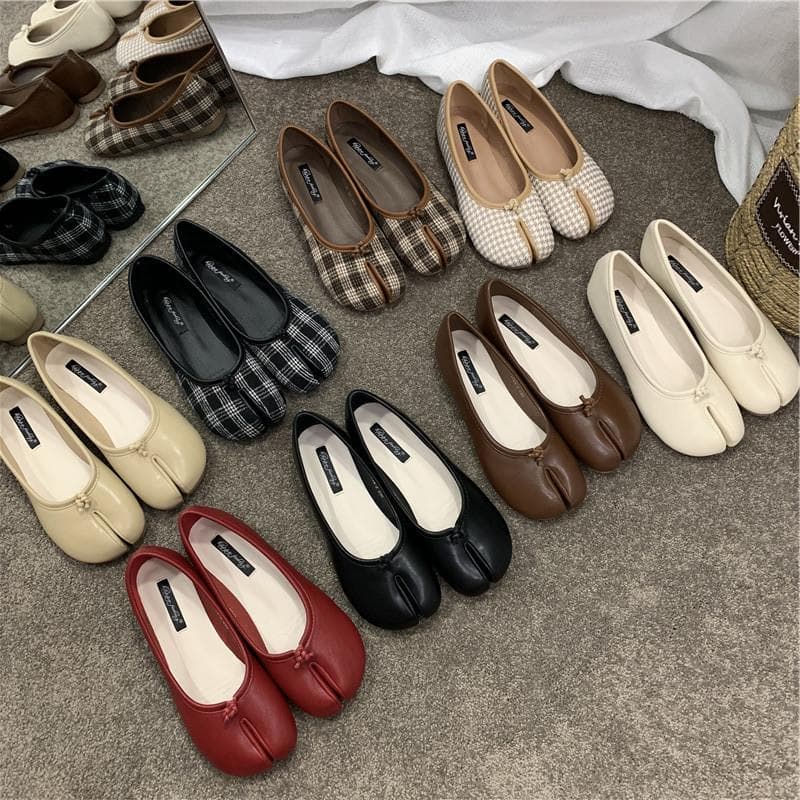 Modă Bailamos Pantofi Femei Balerini Tabi Ninja Pantofi Femeie Microfibră Piele Confortabili Balerini Papuci cu Deget Despărțit Loafers cu Talpă