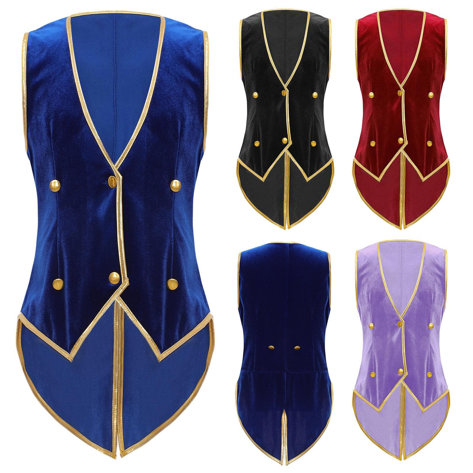 Redingotă de catifea medievală vintage pentru băieți, frac de gentleman victorian, vestă, jachetă steampunk, costum pentru petrecerea de