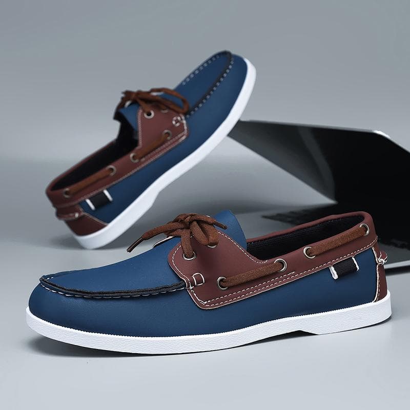 Fashion Leather Casual Shoes For Man Large Size 48 Brand Docksides Shoes Man Italian Style Lace-up Boat Shoes Men Driving Shoes cm