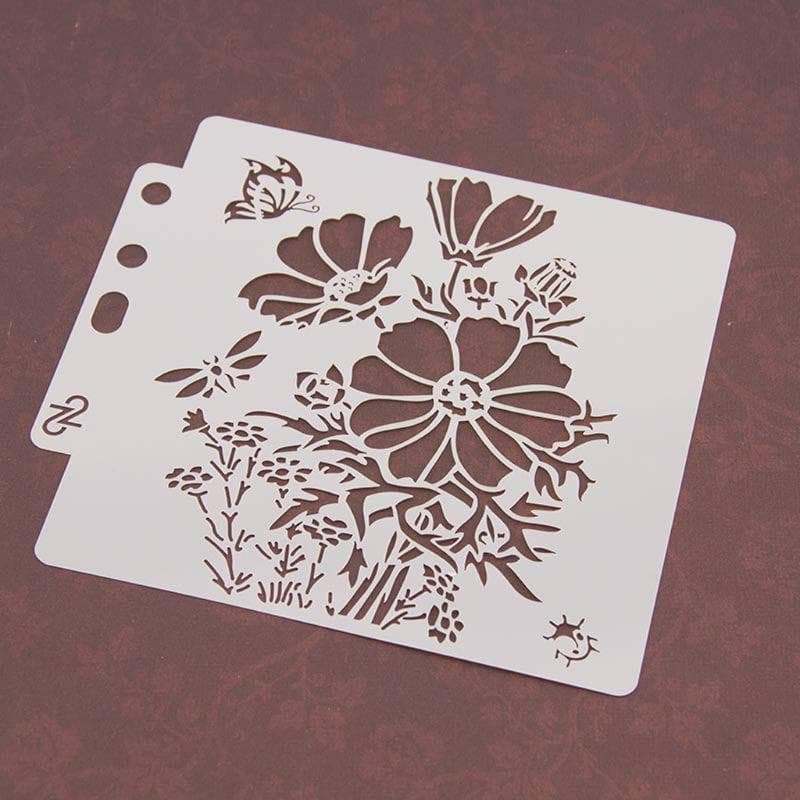 Șabloane de Embosare la Modă 1 buc Șabloane Șablon de Pictură 14.1*13cm Album Meșteșuguri Plastic PET Alb Scrapbooking Pictură
