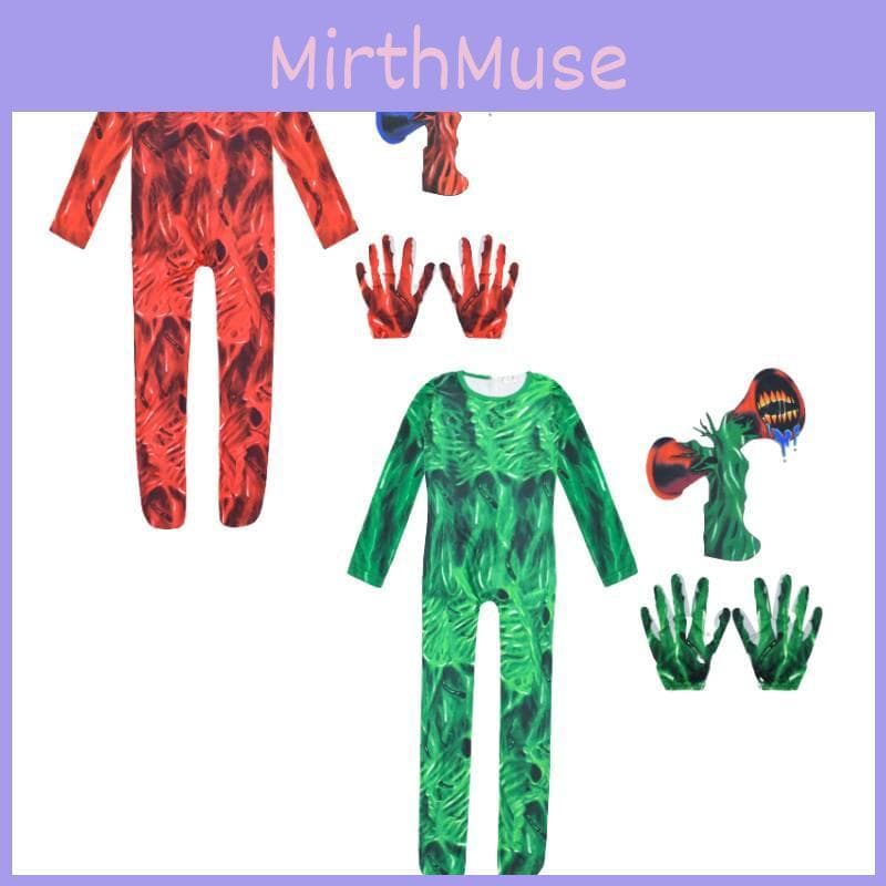Costum de Halloween cu cap de sirenă, costum de groază, pentru copii, ținută înflăcărată și elegantă! cm verde