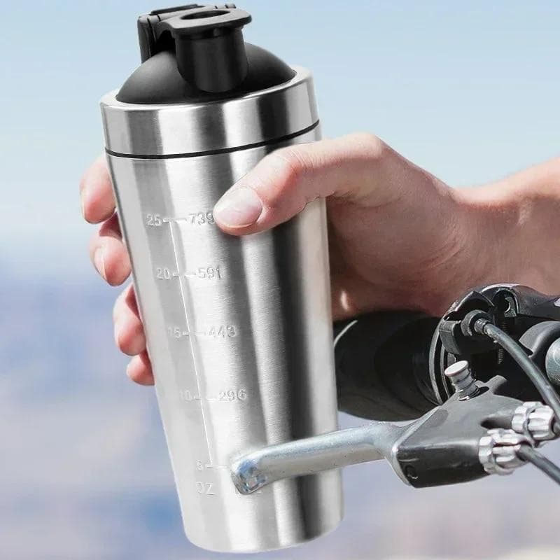 500/750ml Sticle de agitator sport din oțel inoxidabil Agitator de pudră de proteine ​​Sticle de apă pentru fitness Mixer de pahare Sticle de
