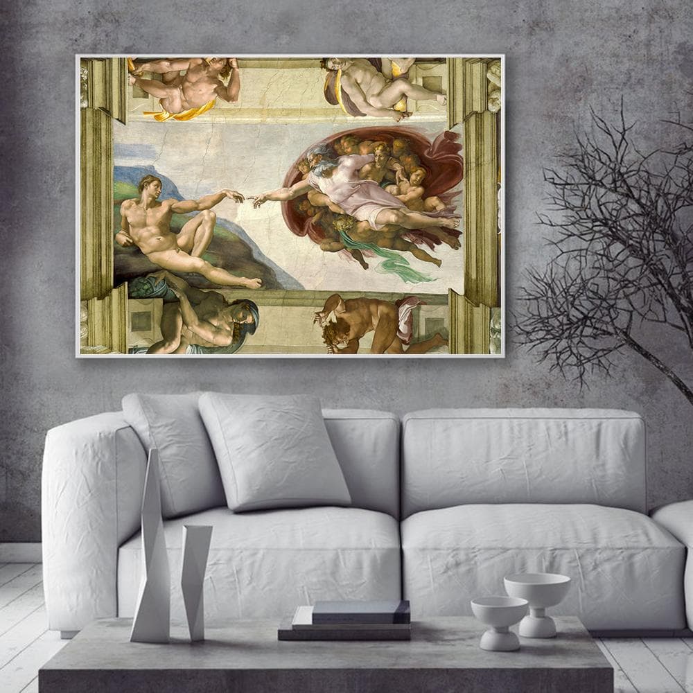 Creația lui Adam Michelangelo Postere Tablouri și imprimeuri clasice pe pânză Nordic Modern Home Decorare perete Artă Fără ramă