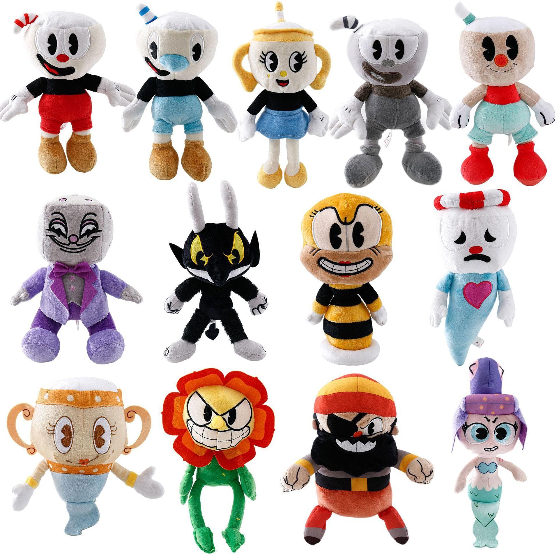 13 stil Teacup Head Joc de aventură Cuphead Calice Mugman Doll Papusa de jucărie de pluș Cadou pentru copii