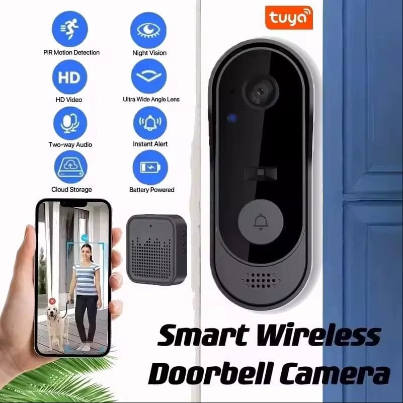 M9 WiFi Video Sonerie Cameră Viziune de noapte Audio bidirecțional Stocare în cloud Securitate TUYA Smart Doorbell WiFi Interfon negru