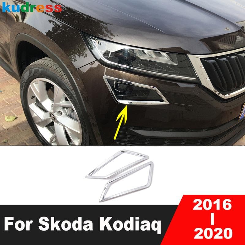 Capac Trim Ornament Lampă Ceață Față Mașină Pentru Skoda Kodiaq 2016 2017 2018 Accesorii Ornament Trim Ramă Faruri Ceață Față Cromate