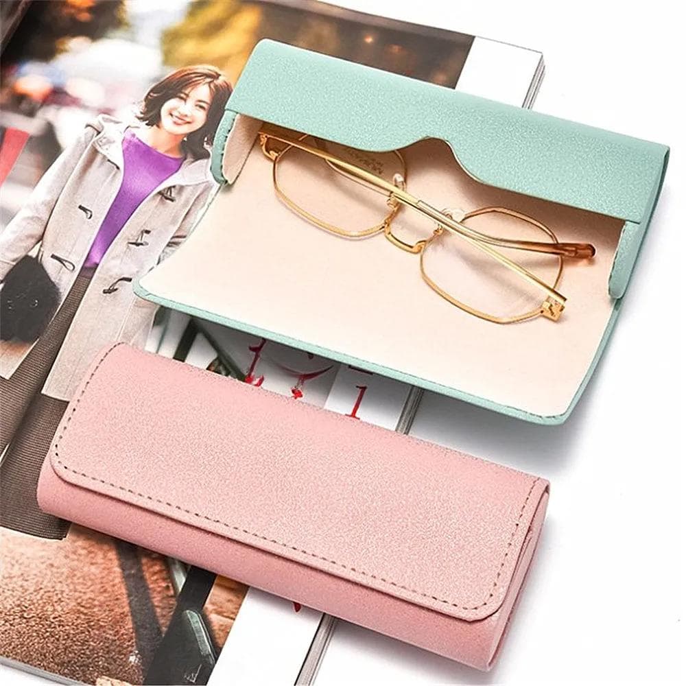 Noua husă pentru ochelari din piele PU pentru femei, ochelari de soare, miopie, cutie moale, portabilă, anti-presiune, accesorii pentru cutie pentru