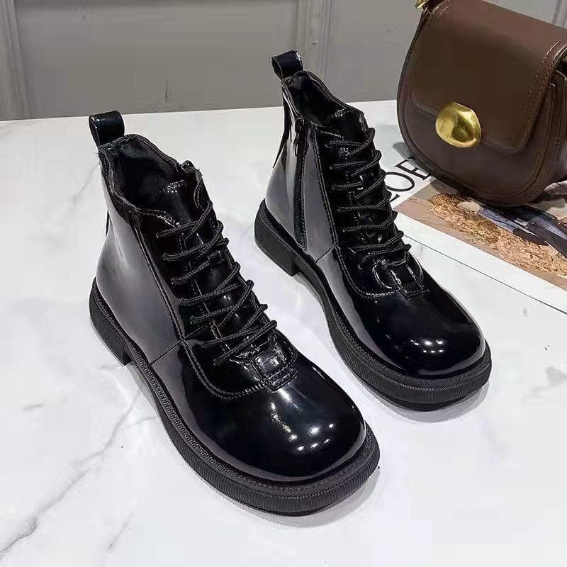 Ghete de gleznă pentru femei, impermeabile, elegante cu toc mic, încălțăminte cu vârf rotund, pantofi scurți pentru femei, pentru lucru, Y2k,