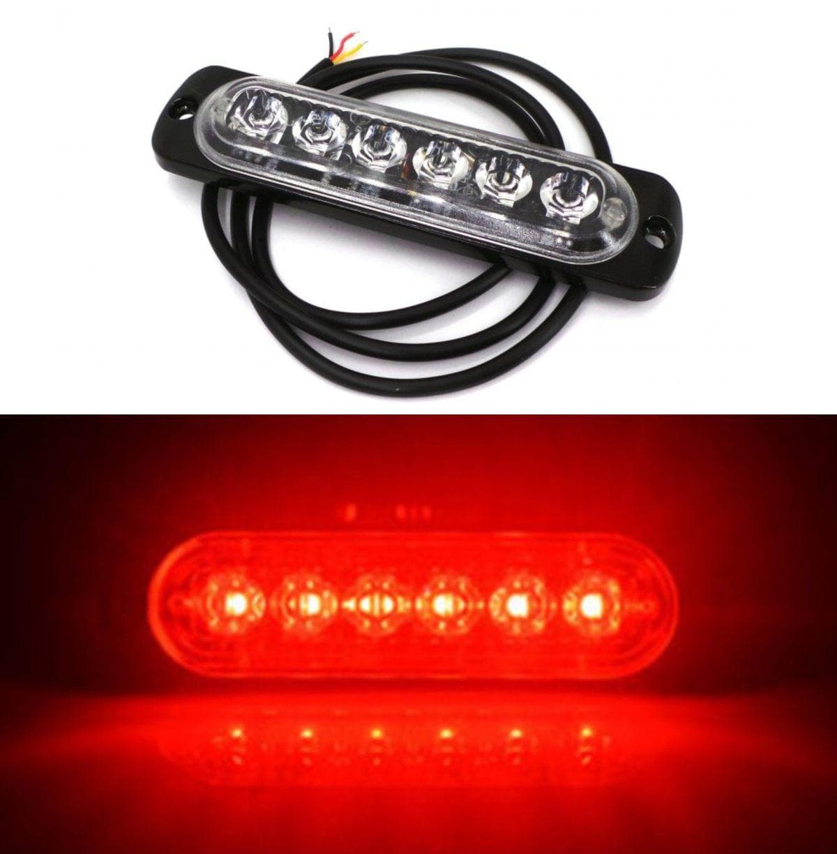 Lampă de ceață 6 LED 12V-18V, roșu, 12-24V, Off-Road