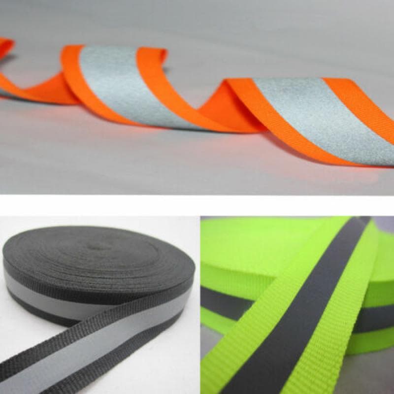 10 m 25 MM bandă reflectorizante cusut, argintiu, negru, țesătură, vestă de siguranță