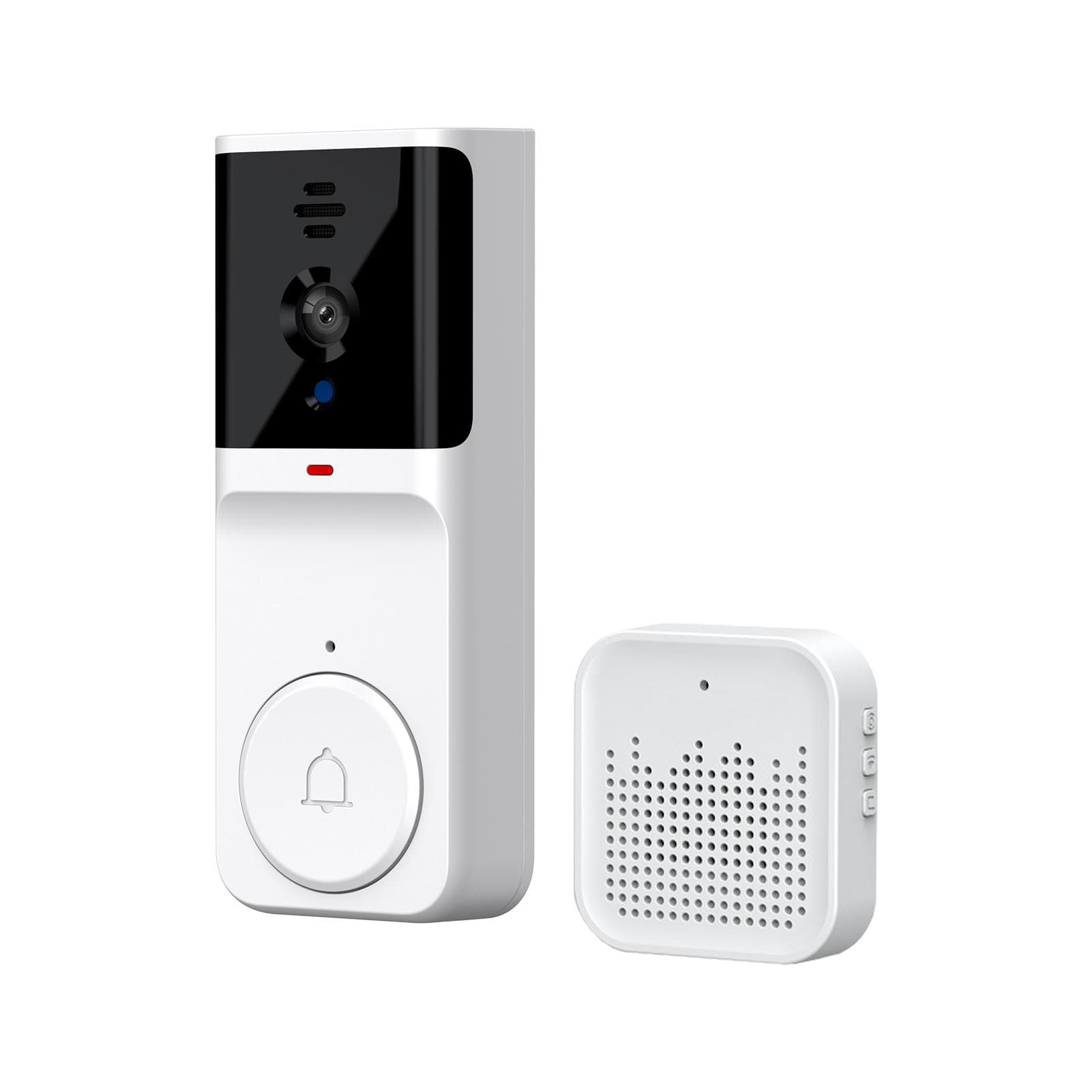 Cameră inteligentă pentru sonerie cu Ring Chime Vizualizare nocturnă în infraroșu 2.4G WiFi Wireless Video Bell Camera alb