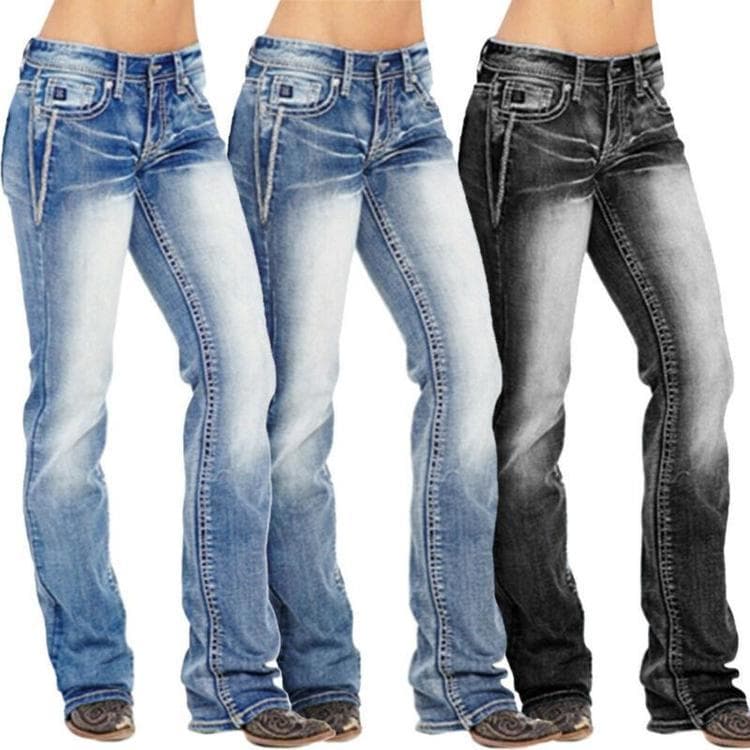 Moda damă, buton, subțire, ocazional, blugi subțiri, pantaloni evazați, pantaloni lungi, pantalon pentru femei, mărime mare XS-4XL cm culoare