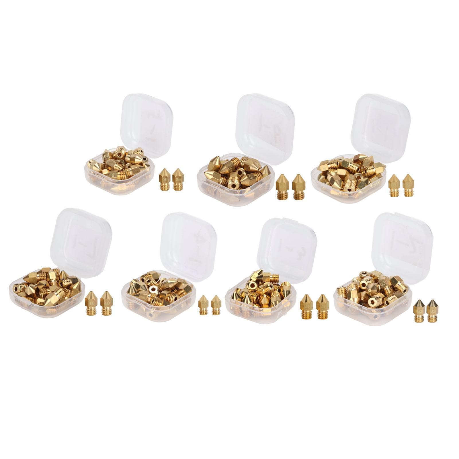 Kit de duze MK8 de 20 buc. Duze de extrudare lustruite cu filet M6 de 1,75 mm cu cutie de depozitare pentru repl imprimantei 3D