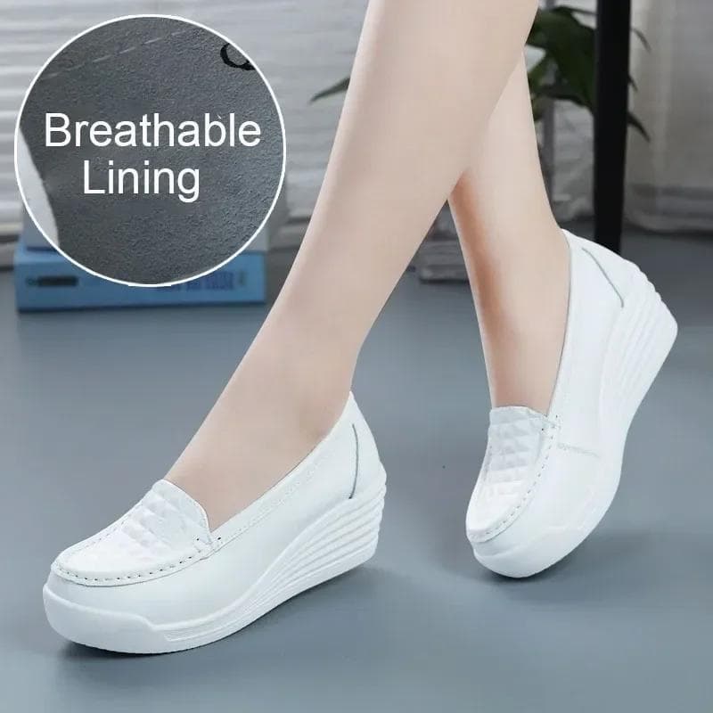 Pantofi cu platformă pentru femei, pantofi cu pană, la modă, confortabili, ocazional, pantofi cu slip-on, pantofi de vară, respirabili, 2024 cm