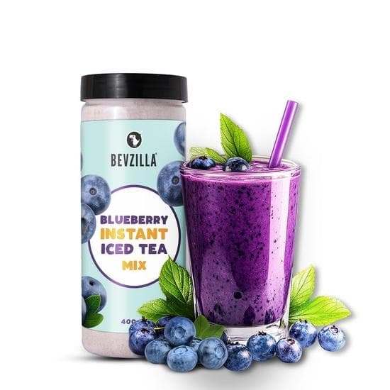Bevzilla Amestec Instant de Ceai Rece cu Afine - 400 Grami | Perfect Pentru Veri | Răcoritor | Pulbere Premix