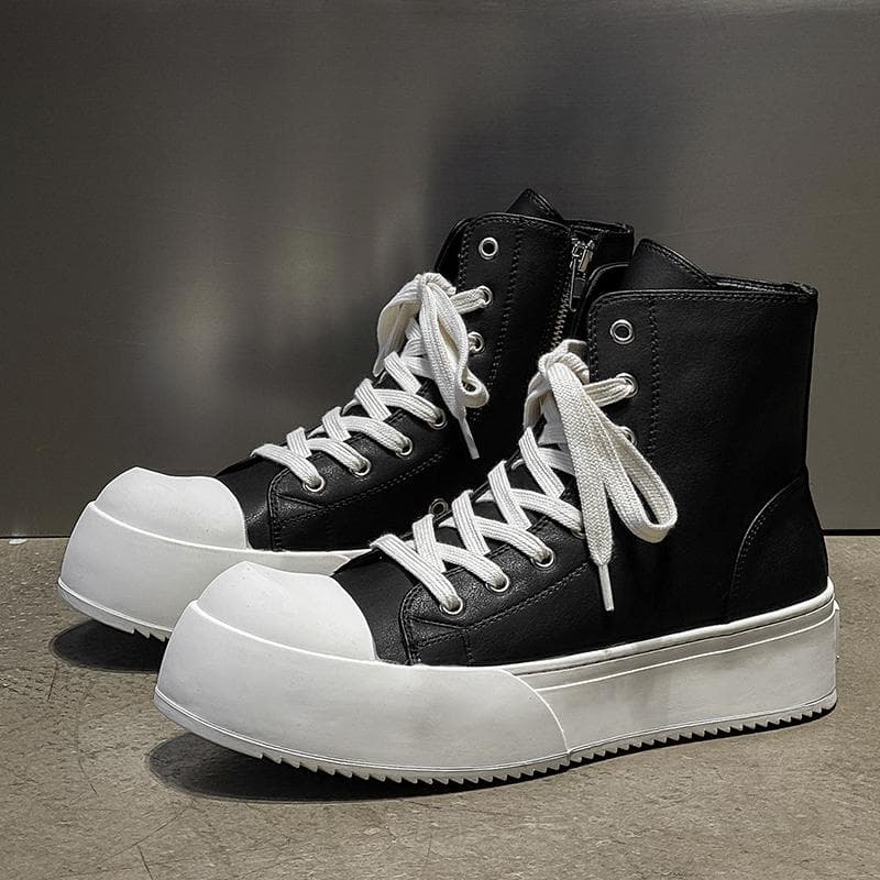 Pantofi Bărbați Punk High Top Modă Bocanci Motociclist Talpă Groasă Înălțime Măritoare Botas Timp Liber Exterior Bocanci de Gleznă