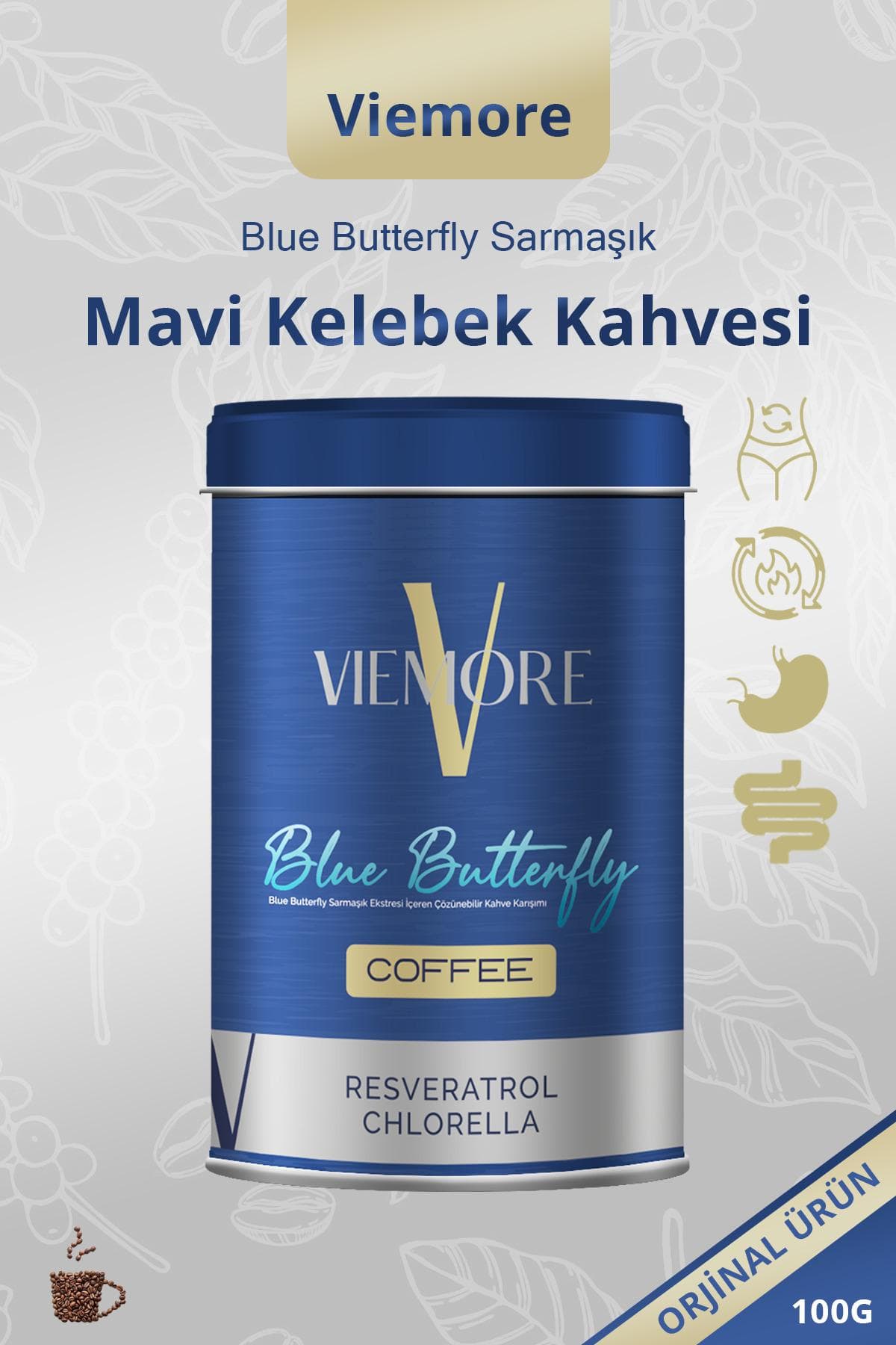 Viemore Extract de Viță de Vie Fluture Albastru RESVERATROL Cafea - Cafea Fluture Albastru 100g