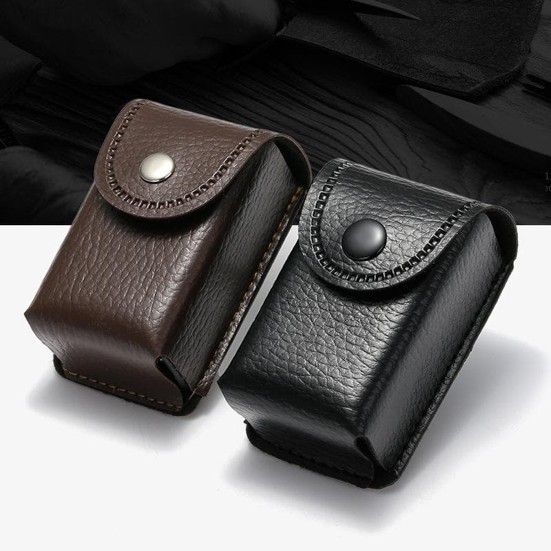 Husă pliabilă din piele maro pentru ochelari prezbiopici, disponibilă în negru cm negru