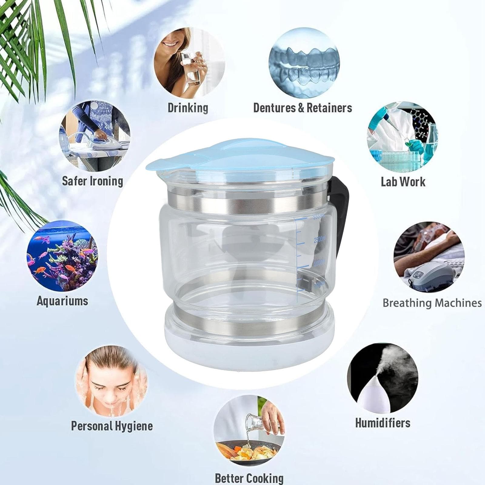 Recipient Colector Apă Distilată 4L Pentru Distilatoare de Blat Design Transparent Sticlă Sticlă de Colectare