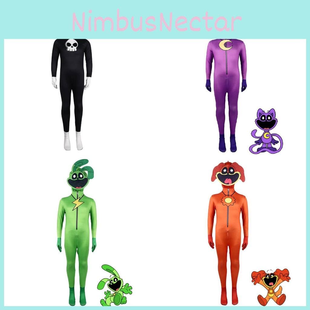 Salopetă Poppy Playtime Halloween Costum Cosplay Mătase de Lapte Poliester Pentru Copii Joc de Rol cm roz