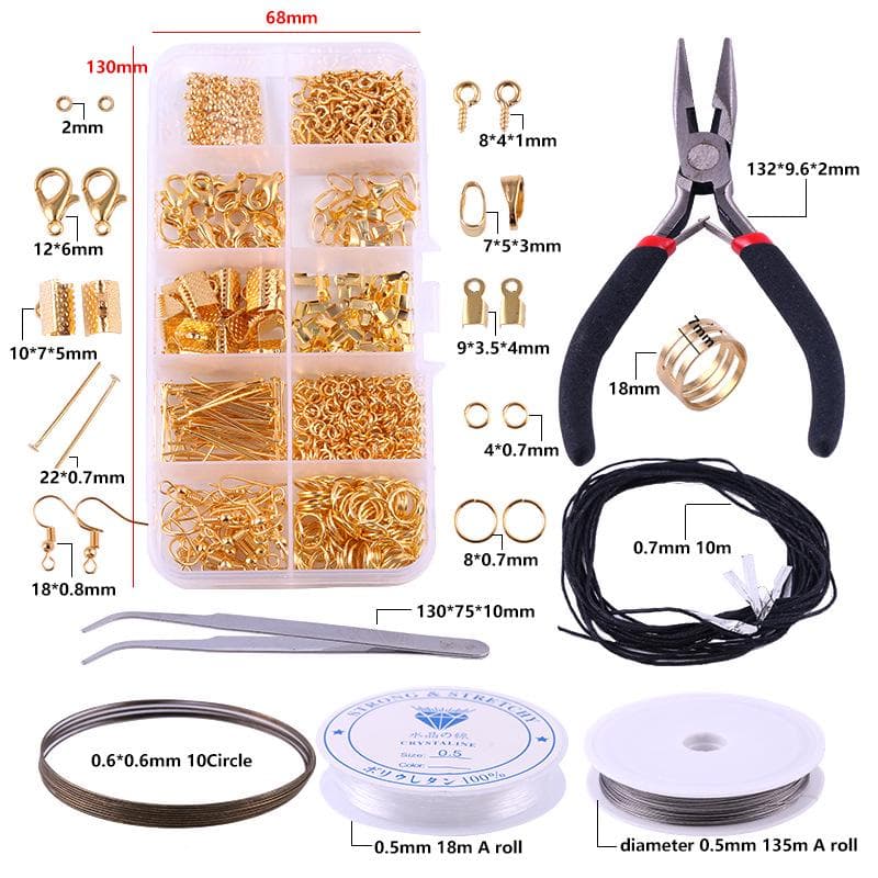 Kit de cercei DIY lucrați manual: Accesorii pentru cercei cu clește și unelte cu încuietoare tip homar auriu