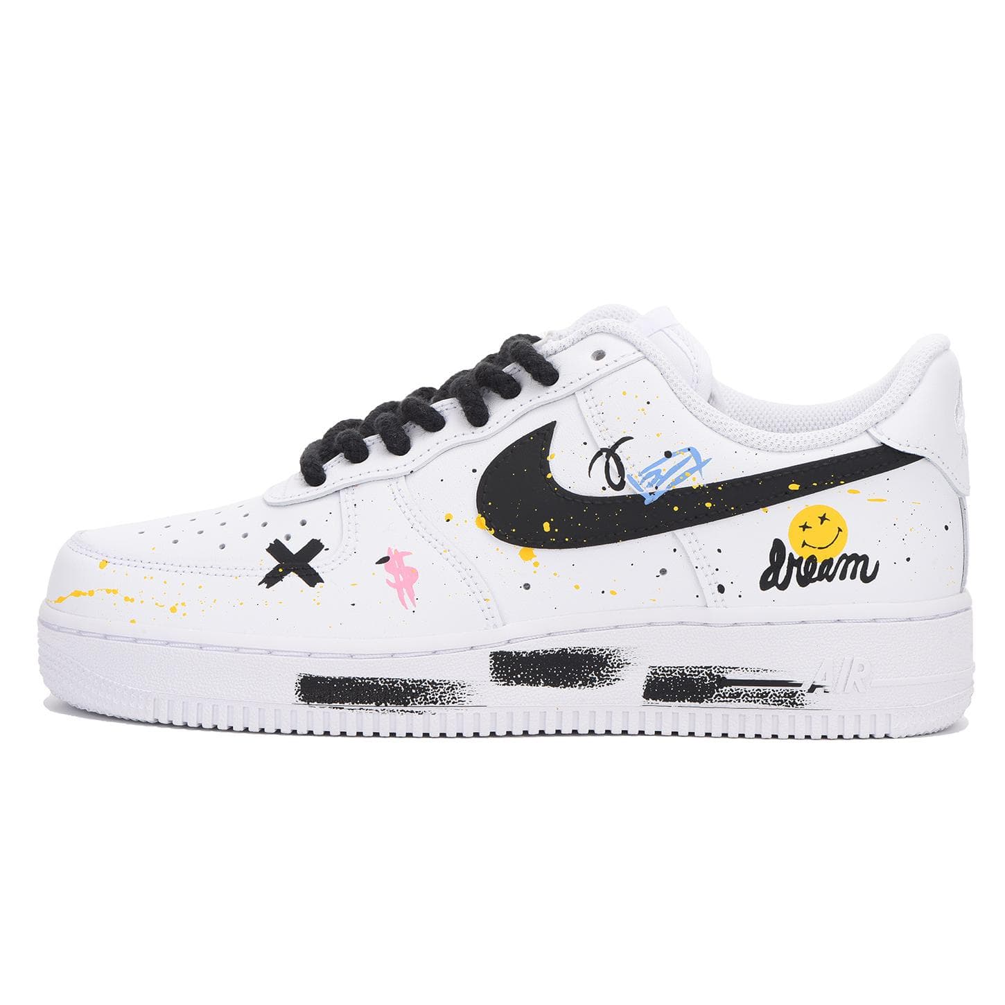 Pantofi de Skateboard Nike Air Force 1 07 Low top Bărbați Negru Alb CW2288-111(Echipa59-) cm