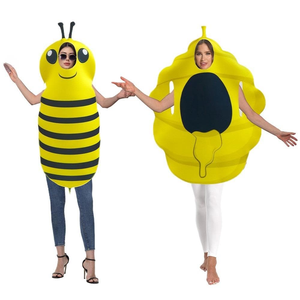 Animale Insecte Adulți Albine Fagure Burete Costum Halloween Femei Bărbați Digital Funny Imprimare Recuzită Scenă Ținută de Îmbrăcat cm
