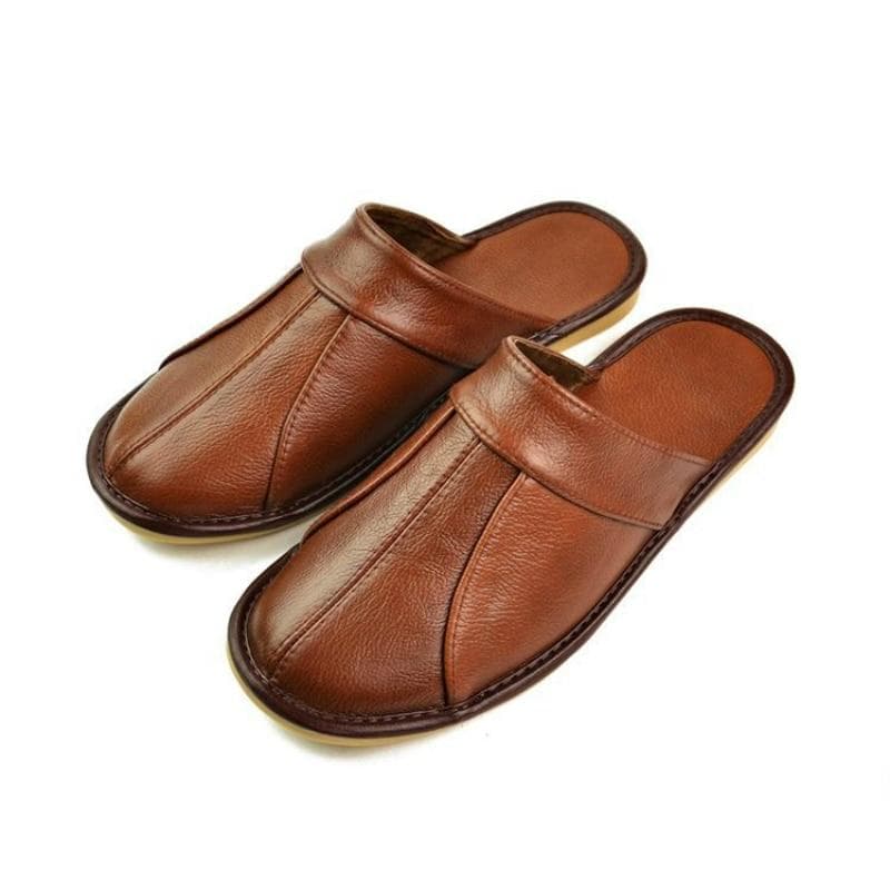Papuci de casă pentru bărbați, din piele de vaca de lux, făcuți manual, papuci de primăvară, moale, confortabili, negru, maro, pentru interior,