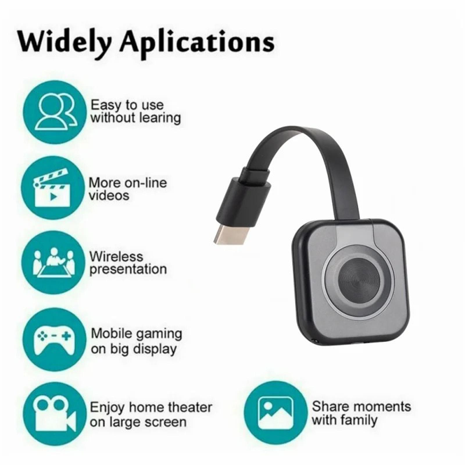 Stick TV Oglindire Ecran pentru Telefon Adaptor Wireless de Oglindire Ecran Conectați Mai Multe Dispozitive pentru Divertisment Acasă