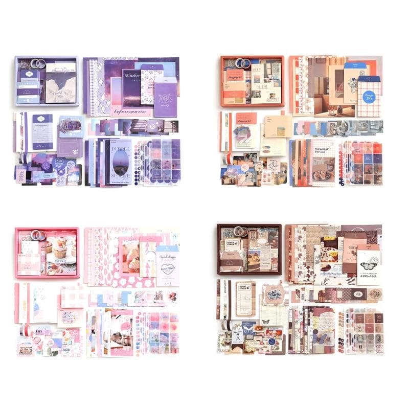 Vintage Scrapbooking Supplies Aesthetic Journaling Kits Paper Sticker Tape Sticker Background Paper Scrapbook Frame