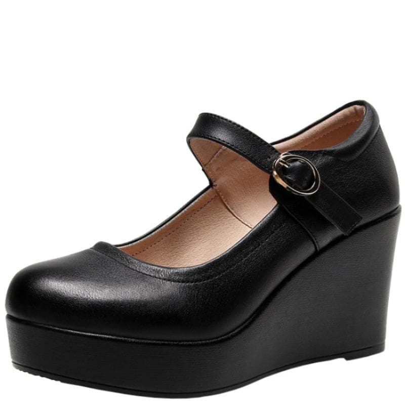 Pantofi de damă cu platformă, cu toc înalt și platformă, mărime mică și mare, 33-43, cu fund gros, din piele naturală, tocuri pentru birou cm