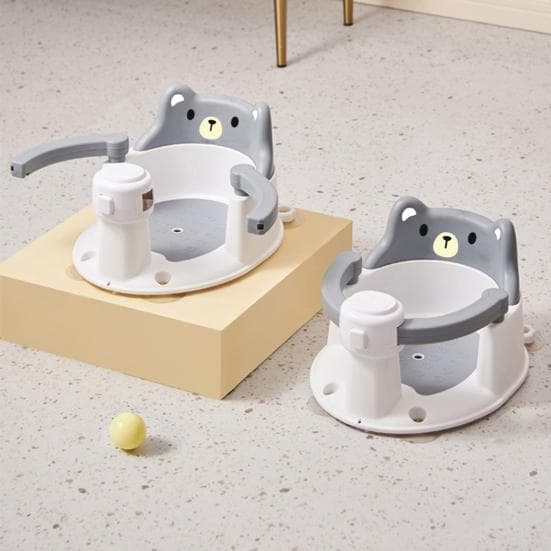 Yousheng Bath Chair Cartoon Animal Design Baby Safety Seat with Encircling Fence Anti-Slip Bottom Supportive Sitting Posture Raised Backrest Bathing r
