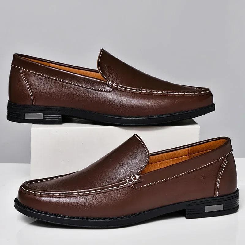 Mocasini din piele naturală pentru bărbați, slip-on, business casual, pantofi din piele, mocasini clasici moi, respirabili, balerini pentru