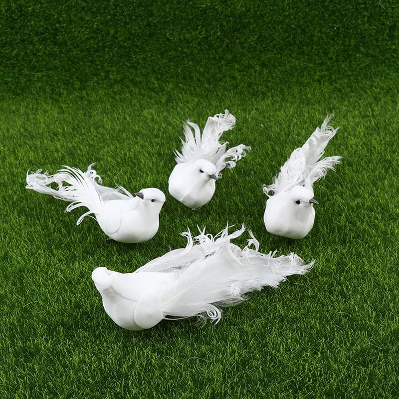 Păsări Albe Spumă Artificială Porumbei Pene Păsări Artizanale Mini Păsări Decorative
