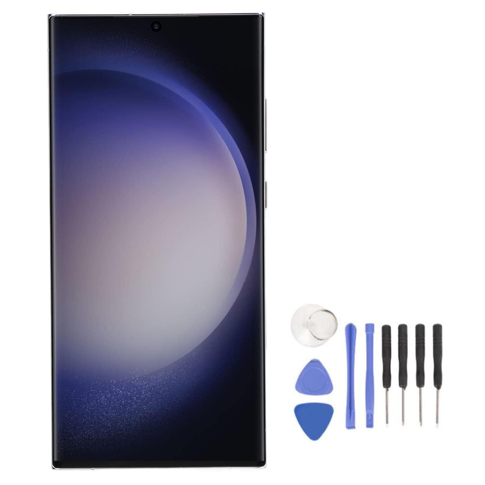 Înlocuire ecran pentru Galaxy S23 Ultra 5G 6.8 inch AMOLED Display Touchscreen Digitizer Assembly argintiu